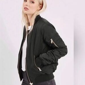 Women’s Topshop black bomber jacket